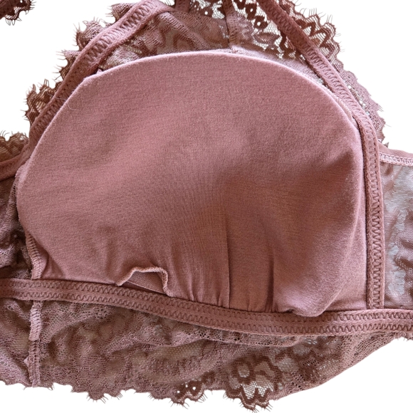 Aerie Eyelash Lace Padded Plunge Bralette, Meadow Bound, Large - Picture 4 of 5